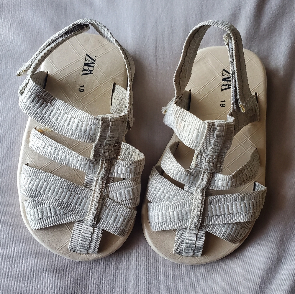 Zara Fisherman Sandals Kids Grey/beige 19